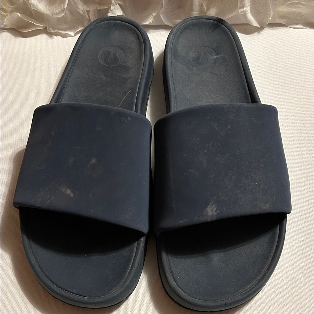 Lululemon Athletica Dark Blue Slide Sandals